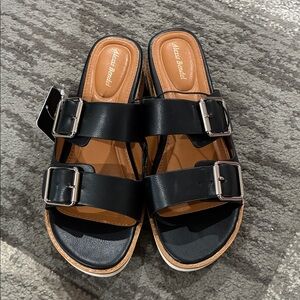 Black Double-Buckle Sandals